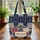 Ornate Patriotic Stars and Stripes - Fourth of July Celebration Gift for Patriots Quilted Tote Bag - 3