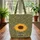 Sunflower Name Floral Wreath - Everyday Nature Lover Gift Quilted Tote Bag - 3