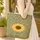 Sunflower Name Floral Wreath - Everyday Nature Lover Gift Quilted Tote Bag - 4