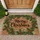 Merry Christmas Script Holly Berries Pinecones - Festive Home Decor Doormat - 1