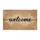Elegant Welcome Script Text Natural Fiber Texture - Home Greeting Decor Doormat - 2