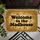 Welcome to the Madhouse Text Chunky Golden Brown Swirls - Everyday Outdoor Decor Doormat - 6