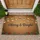 Classic Christmas Lights Evergreen Berries Merry & Bright Script - Holiday Rustic Decor Doormat - 1