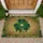 Earthy Woven Parchment Shamrock Heart Celtic Knot - Home & Garden Decor Gift Doormat - 1