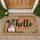 Brindle Boxer Dog Hello Script Eucalyptus Wreath - Welcome Home Decor Gift Doormat - 1