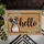 Brindle Boxer Dog Hello Script Eucalyptus Wreath - Welcome Home Decor Gift Doormat - 6