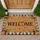 Welcome Pumpkin Buffalo Check Plaid Autumn Leaves - Fall Home Decor Doormat - 1