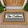 The Custom Text Script Striped Frame - Everyday Home Decor Gift Doormat - 1