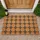 Charcoal Fleur-de-lis Lattice Woven Fiber Background - Outdoor Home Decorating Gift Doormat - 1