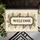 WELCOME Message Botanical Leaves Parchment Field - Home Entryway Decor Gift Doormat - 6