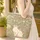 Elegant Cream Cat Art Nouveau Flowers Vines - Cat Lover Everyday Carry Quilted Tote Bag - 4