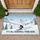 Skier Carving Snow Peaks 'It's All Downhill From Here' - Ski Lover Outdoor Decor Doormat - 1