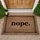 Nope. Text Densely Woven Jute Fiber Background - Sarcastic Humor Gift for Home Doormat - 1