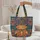 Horse Heads Southwestern Textile Folk Art - Horse Lover Gift Quilted Tote Bag - 5