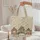Tiny Wildflower Cottage Houses Cross-Stitch Frame - Farmhouse Home Decor Gift Quilted Tote Bag - 5