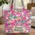 Personalized Name Floral Leopard Medallion Everyday Carry Gift Quilted Tote Bag - 1