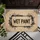 Wet Paint Drip Text Distressed Border Rustic Wood Panel Texture - Workshop Decor Gift Doormat - 6