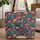 Black Cat Botanical Flowers Custom Name - Personalized Cat Lover Gift Quilted Tote Bag - 1
