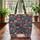 Black Cat Botanical Flowers Custom Name - Personalized Cat Lover Gift Quilted Tote Bag - 3