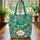 Personalized Tropical Floral Bird-of-Paradise Animal Print Everyday Gift Quilted Tote Bag - 3