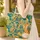 Giraffe Head Tropical Foliage Floral Wreath - Wildlife Lover Gift Quilted Tote Bag - 4