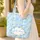 Blue Butterfly Yellow Daisy Name Wreath - Floral Lover Gift Quilted Tote Bag - 4