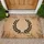 Botanical Laurel Wreath Organic Leaves Natural Fiber Warm Earthy Tones - Home Decor Gift Doormat - 1