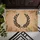 Botanical Laurel Wreath Organic Leaves Natural Fiber Warm Earthy Tones - Home Decor Gift Doormat - 6