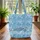Ornate Sea Turtle Starfish Seashells Ocean Waves Sand Ripples - Coastal Ocean Lover Gift Quilted Tote Bag - 3
