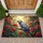 Grey Parrot Stained Glass Flowers Tropical Garden - Home Decor Gift for Bird Lover Doormat - 1