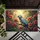 Grey Parrot Stained Glass Flowers Tropical Garden - Home Decor Gift for Bird Lover Doormat - 6