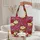 Red Lush Vintage Roses Lavender Blue Bell Floral Bouquet - Everyday Lifestyle Accessory Quilted Tote Bag - 5