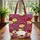 Red Lush Vintage Roses Lavender Blue Bell Floral Bouquet - Everyday Lifestyle Accessory Quilted Tote Bag - 3