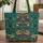 Dragonfly Leaf Swirl Circular Frame - Wildlife Nature Lover Gift Everyday Carry Quilted Tote Bag - 1