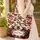 Personalized Red Black Rose Bloom Female Figures Wreath - Rose Lover Gift Quilted Tote Bag - 4