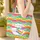 Adorable Rainbow Sheep Personalized Cloud Speech Bubble - New Baby Gift Nursery Decor Quilted Tote Bag - 4