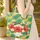 Swirling Tropical Leaves Hibiscus Plumeria Flower Name Wreath Everyday Carry Gift Quilted Tote Bag - 4