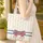 Ornate Patriotic Bow White Stars Panels - Independence Day Gift Quilted Tote Bag - 4