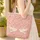Doves Floral Wreath Scrolling Vines Personalized Name - Keepsake Quilted Tote Bag - 4