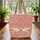Doves Floral Wreath Scrolling Vines Personalized Name - Keepsake Quilted Tote Bag - 3