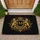 Golden Cork Rampant Lions Crown Custom Text Shield Heraldic Crest - Home Decor Gift Doormat - 1