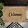 Custom Script Name Geometric Outline Burlap Texture - Farmhouse Home Decor Gift Doormat - 6