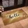 Flowing Hello Script Black Natural Texture Front Door Welcome Decor Doormat - 4