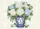 Chinoiserie Ginger Jar Hydrangea Bouquet Custom Letter Monogram Green Leaves - Home Decor Gift Doormat - 7