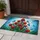 Stained Glass Spiky Flowers Blue Butterflies - Home Decor Gift Doormat - 5