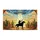 Stained Glass Cowboy Flying Saucer Desert Landscape Home Decor Gift Doormat - 3