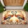 Stained Glass Embracing Cranes Art Nouveau Floral Vines - Wildlife Lover Home Decor Gift Doormat - 1