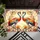 Stained Glass Embracing Cranes Art Nouveau Floral Vines - Wildlife Lover Home Decor Gift Doormat - 6