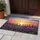 Purple Pansies Indigo Lupine Spires Flower Field Stained Glass Sunset - Home Decor Gift Doormat - 5