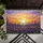 Purple Pansies Indigo Lupine Spires Flower Field Stained Glass Sunset - Home Decor Gift Doormat - 6